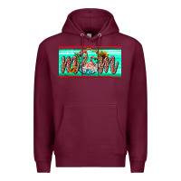 Burgundy flamingo mom license plate Premium Hoodie - BarkalooDesign