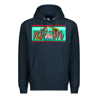 Navy flamingo mom license plate Premium Hoodie - BarkalooDesign