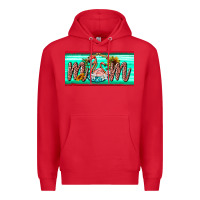 Red flamingo mom license plate Premium Hoodie - BarkalooDesign