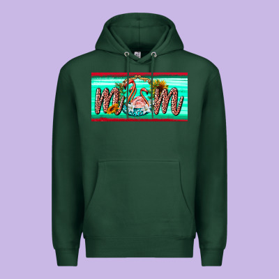 Flamingo Mom License Plate Premium Hoodie Designed By Barkaloodesign