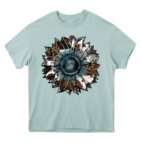 Arona cowhide leopard and  leather sunflower Heavy Core Tee - RanaPortraitStore