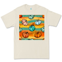Bone Pumpkin And Glitter Seamless Pattern Premium Tee - BundleAndBundleShop