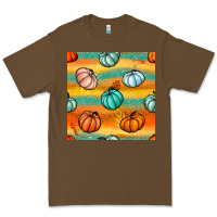 Cacao Pumpkin And Glitter Seamless Pattern Premium Tee - BundleAndBundleShop