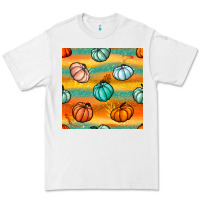 White Pumpkin And Glitter Seamless Pattern Premium Tee - BundleAndBundleShop