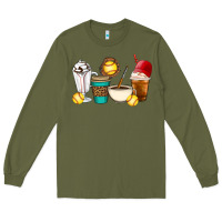 Army Green Softball coffee cups Long Sleeve Tee - Artiststas