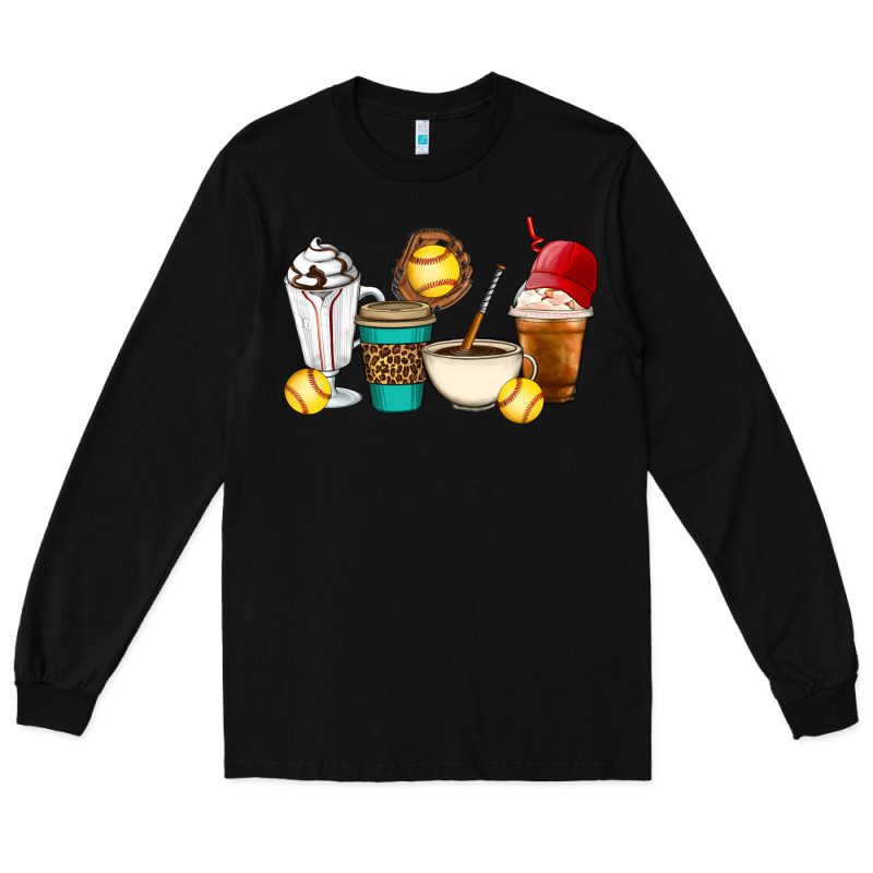 Softball Coffee Cups Long Sleeve Tee by Artiststas | Teevron