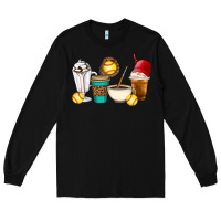 Black Softball coffee cups Long Sleeve Tee - Artiststas