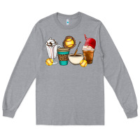Heather Grey Softball coffee cups Long Sleeve Tee - Artiststas