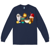 Navy Softball coffee cups Long Sleeve Tee - Artiststas
