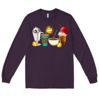 Plum Softball coffee cups Long Sleeve Tee - Artiststas