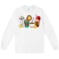 White Softball coffee cups Long Sleeve Tee - Artiststas
