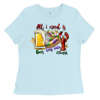 Baby Blue all i need is beer king cake crawfish Ladies Tee - SublimationCraftShop