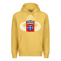 Antique Gold 82nd Airborne Div Parachutist Wings and Patch - Distressed Premium Hoodie - baoMotion