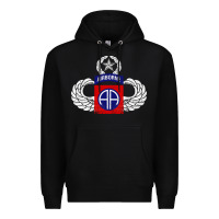 82nd Airborne Div Parachutist Wings And Patch - Distressed Premium Hoodie | Teevron