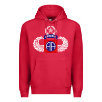 Cardinal 82nd Airborne Div Parachutist Wings and Patch - Distressed Premium Hoodie - baoMotion