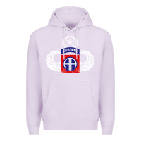 Lilac 82nd Airborne Div Parachutist Wings and Patch - Distressed Premium Hoodie - baoMotion