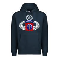 Navy 82nd Airborne Div Parachutist Wings and Patch - Distressed Premium Hoodie - baoMotion