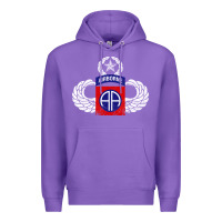 Purple 82nd Airborne Div Parachutist Wings and Patch - Distressed Premium Hoodie - baoMotion