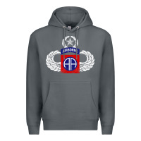 Rock 82nd Airborne Div Parachutist Wings and Patch - Distressed Premium Hoodie - baoMotion