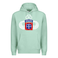 Seafoam 82nd Airborne Div Parachutist Wings and Patch - Distressed Premium Hoodie - baoMotion