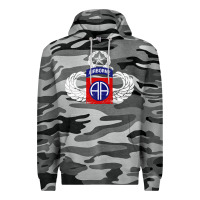 Slate Camo 82nd Airborne Div Parachutist Wings and Patch - Distressed Premium Hoodie - baoMotion