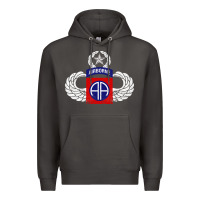 Smoke 82nd Airborne Div Parachutist Wings and Patch - Distressed Premium Hoodie - baoMotion