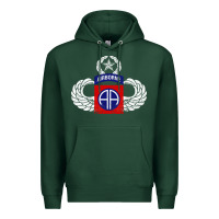 Sports Green 82nd Airborne Div Parachutist Wings and Patch - Distressed Premium Hoodie - baoMotion