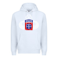 White 82nd Airborne Div Parachutist Wings and Patch - Distressed Premium Hoodie - baoMotion
