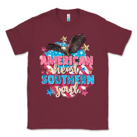 Burgundy American heart southern soul 4th of july Classic Tee - FaDigitalArtStudio