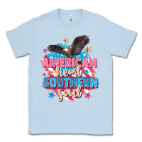 Dusty Blue American heart southern soul 4th of july Classic Tee - FaDigitalArtStudio