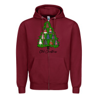 Burgundy ohh Christmas trees Zipper Hoodie - RanaPortraitStore