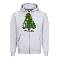 Heather Grey ohh Christmas trees Zipper Hoodie - RanaPortraitStore