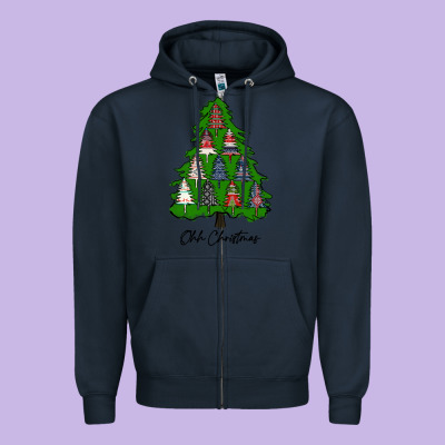 Ohh Christmas Trees Zipper Hoodie Designed By Ranaportraitstore