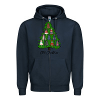 Navy ohh Christmas trees Zipper Hoodie - RanaPortraitStore