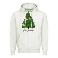 Oatmeal Heather ohh Christmas trees Zipper Hoodie - RanaPortraitStore