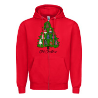 Red ohh Christmas trees Zipper Hoodie - RanaPortraitStore