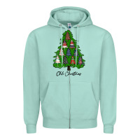 Seafoam ohh Christmas trees Zipper Hoodie - RanaPortraitStore