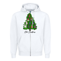 White ohh Christmas trees Zipper Hoodie - RanaPortraitStore