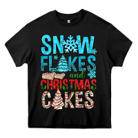 Black Snow Flakes aAd Christmas Cakes Heavy Core Tee - BundleAndBundleShop
