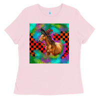 Bubblegum Pink Halloween Quarter Horse Ladies Tee - LillyAllenDesigns