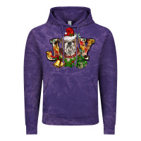 Cloud Purple Christmas joy english bulldog Vintage Hoodie - BarkalooDesign