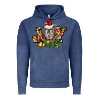 Vintage Denim Christmas joy english bulldog Vintage Hoodie - BarkalooDesign