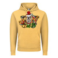 Vintage Mustard Christmas joy english bulldog Vintage Hoodie - BarkalooDesign