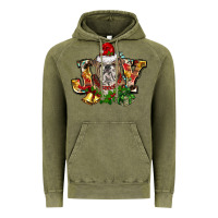 Vintage Olive Christmas joy english bulldog Vintage Hoodie - BarkalooDesign