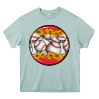 Arona baseball with sunflower round earrings Heavy Core Tee - BundleAndBundleShop