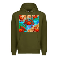 Army Green crab Premium Hoodie - BarkalooDesign