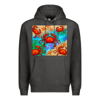 Charcoal Heather crab Premium Hoodie - BarkalooDesign