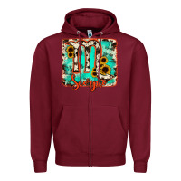 Burgundy Scorpio turquoise cowhide Zipper Hoodie - RanaPortraitStore