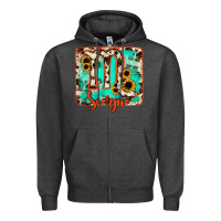 Charcoal Heather Scorpio turquoise cowhide Zipper Hoodie - RanaPortraitStore