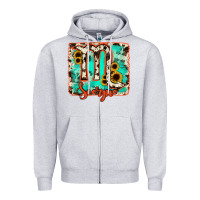Heather Grey Scorpio turquoise cowhide Zipper Hoodie - RanaPortraitStore